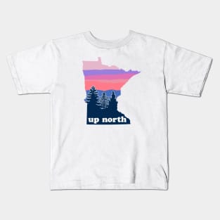 Up North Minnesota Blush Sunset Kids T-Shirt